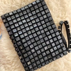 Recycled vintage black  keyboard clutch NWOT